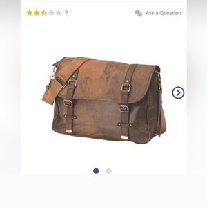 OiOi Australia Distressed Brown Leather Messenger Bag